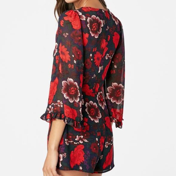 Justfab Printed Chiffon Romper Sz L NWT - Picture 2 of 4